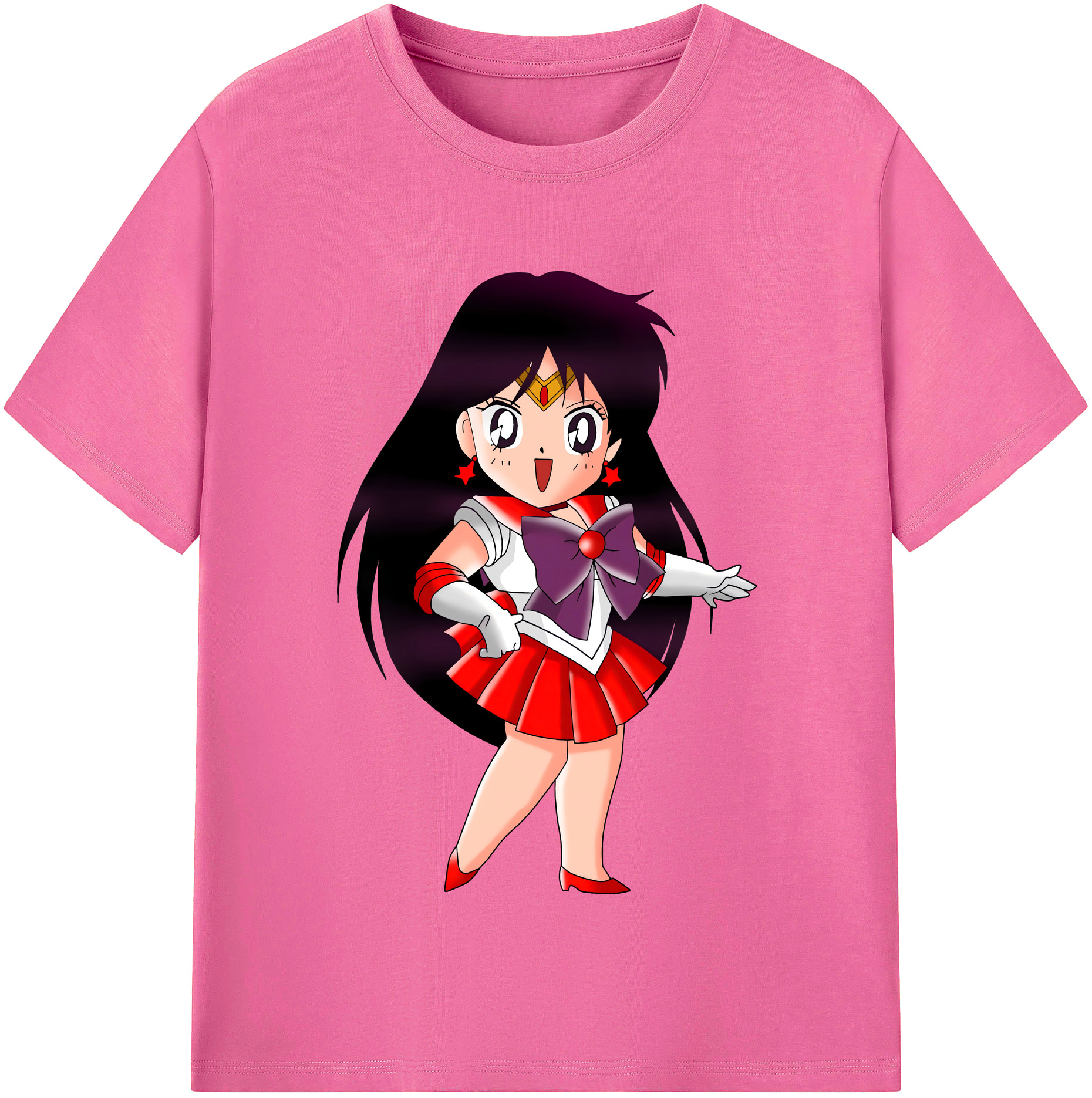 （画像用） 美少女戦士セーラームーン 火野レイ ひの レイ Sailor Moon Hino Rei （セーラーマーズ,Sailor Mars） レディースカジュアルプリントTシャツ（綿100％）